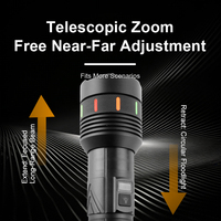 Lampe torche puissante, durable, efficace, à économie d'énergie, avec laser blanc, LED fluorescente, torche tactique à zoom, luminescente de nuit