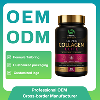 Capsules de collagène OEM ODM avec vitamine C, biotine, complément alimentaire pour la santé de la peau, des cheveux, des ongles et des articulations, 60 capsules