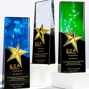 Luxury Transparent Crystal <b>Trophy</b> Torch Winner <b>Cup</b> Champion Football Business Honor Gift From China Supplier - Product Image 1