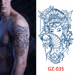 <span class=keywords><strong>Tatuajes</strong></span> Temporales Realistas a Prueba <span class=keywords><strong>de</strong></span> Agua para Hombres y <span class=keywords><strong>Mujeres</strong></span>, Color Azul Oscuro, Larga Duración <span class=keywords><strong>de</strong></span> 2 Semanas, para Cuerpo y Rostro - Product Image 3