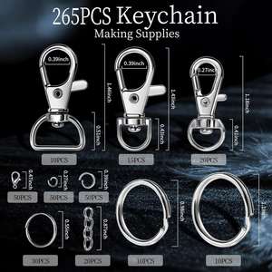 Metal Keychain Craft Supplies Including Key Chain Clips Lanyard Snap Hooks Jump for Chain Making Purse Making Lanyard Making - Product Image 2