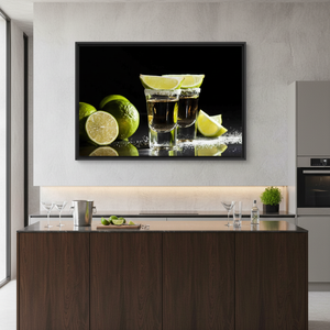 <b>Printed</b> <b>Canvas</b> Art: Tequila Shot & Lime Kitchen Decor,BLACK <b>FRAMED</b> <b>CANVAS</b> - Product Image 3
