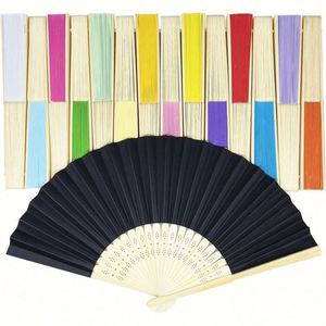 Éventail pliant espagnol en bambou sculpté et imprimé d'art populaire sur papier, idéal pour mariages, festivals et cadeaux d'affaires - Product Image 3