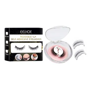 eelhoe Reusable Self-Adhesive Eyelashes Natural Long Fake Eyelashes No Residue On The Skin 3D False Eyelashes Glue K1