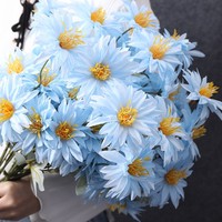 Bunga Hydrangea Biru Buatan dari Sutra Real Touch, Gaya Langit Laut Musim Panas untuk Dekorasi Lorong Pernikahan