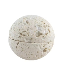 Vente en gros de porte-encens en travertin jaune beige brûleur mubkhar personnalisé brûleur bakhoor arabe en marbre pour hôtel et maison