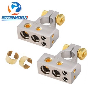 1 paire de connecteurs de bornes de batterie de voiture, calibre 0/4/8/10 AWG, positifs et négatifs, pour voiture, <span class=keywords><strong>camping</strong></span>-<span class=keywords><strong>car</strong></span>, bateau, marine - Product Image 1
