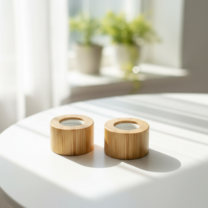 Flacon diffuseur réutilisable, durable et portable, avec couvercle en bambou, anti-fuite, recyclable, bouchon à vis, compte-gouttes pour huiles essentielles et cosmétiques - Product Image 1