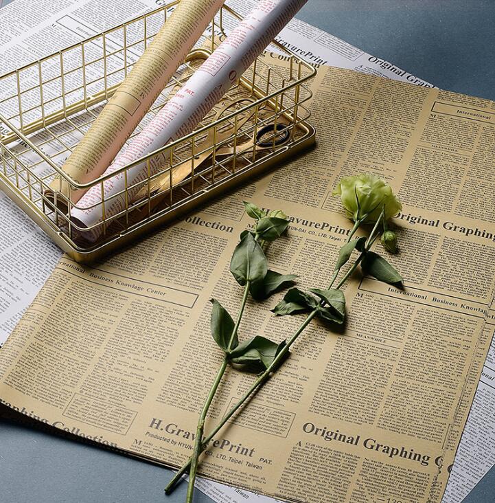 Commercio all'ingrosso Classico Inglese Giornale di Stampa Del Fiore Bouquet Regalo Giornale di Carta Da Imballaggio