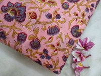 Kain katun blok tangan India Mughal cetak motif bunga kain katun kain jahit cetak tradisional harga grosir