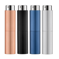 Mini flacon pulvérisateur rechargeable d'atomiseur de parfum en aluminium de torsion de 10ml avec le carton de pulvérisateur de pompe emballé et la surface sérigraphiée