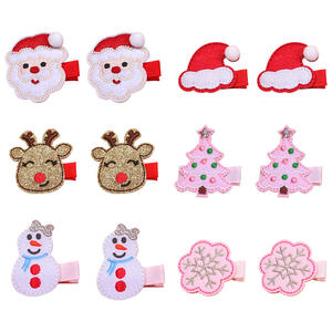 Haaraccessoires voor meisjes Schattige Kerstman haarspeldjes Kerstboom haar strikjes Haarclips voor kinderen baby's - Product Image 5