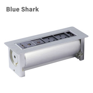 Enchufe de Mesa Industrial Estándar del Reino Unido, Oculto y Abatible, con Puertos USB-A y USB-C, Clasificación IP44 - Product Image 1