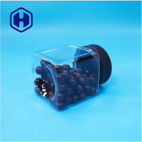 Petit pot carré en plastique PET transparent vide avec couvercle à vis, étanche, sans BPA, pour le stockage de collations, bonbons, biscuits, chocolat