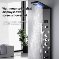 Offre Spéciale Panneau de Douche Spa LED Mural Multifonctionnel pour Salle de Bain Domestique en Acier Inoxydable Céramique Pluie Douce Constante