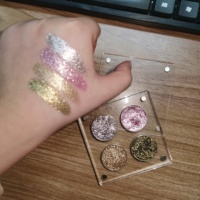 Palette d'ombres à paupières acryliques à paillettes métalliques à haute pigmentation, marque privée, maquillage à paillettes, ombre à paupières
