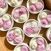 Lilin Aroma Mini Bunga dengan Label Nama Kustom, Lilin Kedelai Buatan Tangan 100% Alami, Hadiah Pernikahan Mewah Arab, Souvenir Pesta