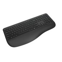 Clavier sans fil ergonomique OEM neuf avec interrupteur à ciseaux, rechargeable, double mode 2.4G BT, design divisé pour le bureau