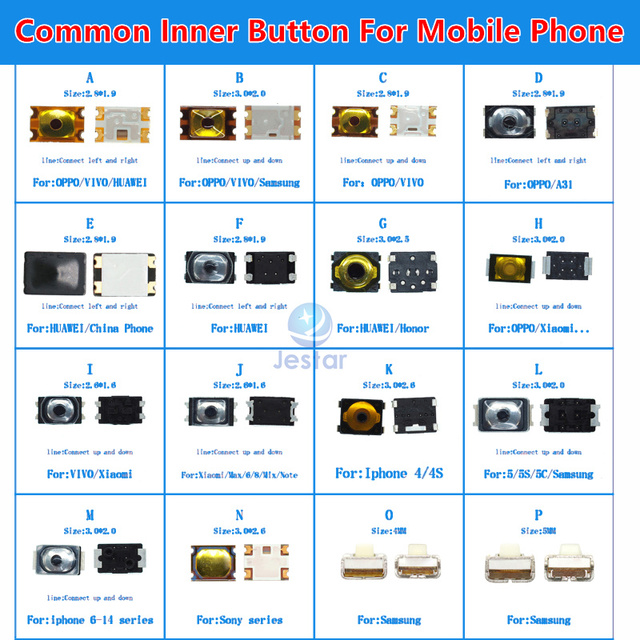 100pcs Universal Power On/Off Inner Control Button For Phone Android Huawei OPPO VIVO Smartphone Volume Switch Replacement Parts