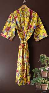 Tamaño libre pájaro diseño algodón Kimono bata de baño ropa de baño vestido de noche vestido de talla grande invierno verano Otoño Invierno - Product Image 5