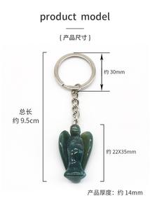 수제 조각 치유석 크리스탈 펜던트 키체인 작은 천사 조각상 키링 소녀 가방 장식용 - Product Image 5