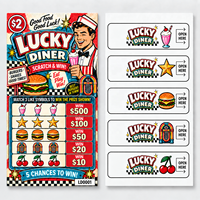 Nouveau style américain, impression couleur personnalisée avec logo, double face, données variables, cinq fenêtres, tickets à déchirer avec languette