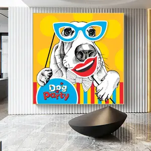 Graffiti hayvan sanat köpekler için tuval boyama çocuk odası duvar sanatı posterler baskılar duvar resimleri için oturma odası ev duvar dekoru