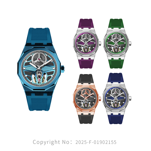 OEM/ODM Factory Copyright New Design Men's Flying Tourbillon Skeleton Automatic Mechanical WristWatches Luminous Waterproof