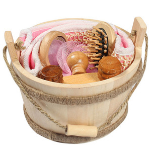 Wholesale Hot Selling Good Quality Massage <strong>Bath</strong> Gift <strong>Set</strong> 5pcs Wooden <strong>Shower</strong> <strong>Set</strong> - Product Image 5