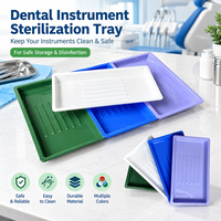 Plateau dentaire en plastique, plateau utilitaire, plateau dentaire rectangulaire multicolore pour le rangement des instruments, non destiné aux hautes températures