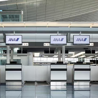Comptoir d'information aéroportuaire moderne en couleur en option Comptoir d'enregistrement des billets d'aéroport Comptoir d'enregistrement des billets d'aéroport