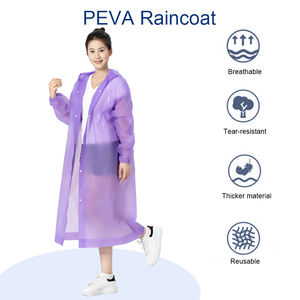 Long EVA Material Plastic Durable Portable Simple Waterproof Translucent <strong>Raincoat</strong> for Adults Outdoor Tour Camping Plastic Sleeve - Product Image 2