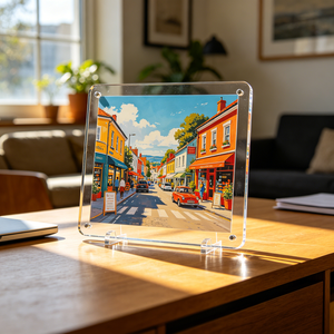 Panneau en Lucite Imprimé UV Personnalisé pour Affiches Publicitaires de Supermarché, Blocs d'Affichage en <span class=keywords><strong>Plastique</strong></span> Transparent PMMA Plexiglas, Signalétique - Product Image 4