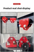 Chariot à plateforme en acier à quatre roues, à poussée manuelle, avec poutre en I, pour usage industriel et sportif, type grue monorail, pour outils, OEM GuanHang, rouge, galvanisé à chaud