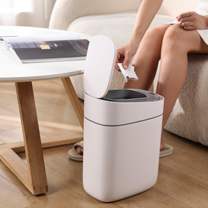 Intellili Hẹp Slit Trắng Abs Thùng Rác Có Thể 9L Công Suất Với Chức Năng Hút Thông Minh Chất Thải Thùng Rác Nhà Bếp Thùng Rác Và Tái Chế Lưu Trữ - Product Image 2