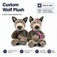 Peluche Loup Réaliste en Gros d'Usine, Sac à Dos Loup pour Couple, Vente Chaude, Logo Personnalisé, Jouet 25cm, Livraison Rapide, En Gros