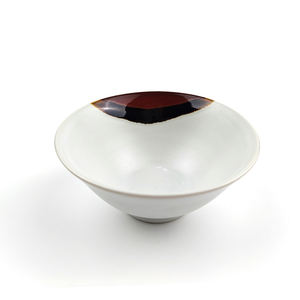 Tigela de Porcelana Celadon Branca com Borda Marrom Pintada à Mão, Tigela Redonda de Cerâmica para Sopa, Arroz e Macarrão para Hotel, Restaurante e Cozinha - Product Image 6