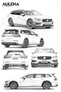 Aulena Kit Carbone Sec : Diffuseur Arrière, Jupes Latérales, Enjoliveurs de Roues, Canards Avant, Prises d'Air Avant, Lame Avant et Spoiler pour <span class=keywords><strong>Volvo</strong></span> <span class=keywords><strong>V60</strong></span> - Product Image 6