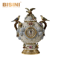 Collection De Style Français Baroque Artisanal Cuivre Chérubin Porcelaine Horloge de Table Peint À La Main Anges et Mère Horloge de Bureau