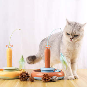 Juguete Giratorio Inteligente Ecológico de Lujo para Gatos con Varita Interactiva y Pluma Eléctrica - Product Image 1