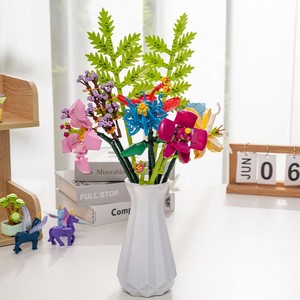 Bộ hoa lắp ghép tương thích Lego, hạt nhỏ, tự làm, trang trí hoa, lắp ráp tại nhà, chất liệu ABS, quà tặng Ngày của Mẹ, Lễ tốt nghiệp - Product Image 3