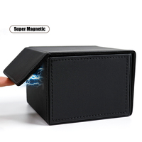Boîte de pont Toploader noire personnalisée NOUVEAU design 50 + Sidewinder Flip Leather Premium PU forme carrée velours matériel 5kg capacité de charge
