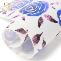 0.5MM Couleur Rose Imprimé Motif Givré Gelée PVC Givré PVC Film Gelée Matériel pour la Fabrication de Sac à Chaussures