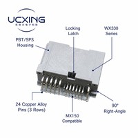 Connecteur WX-330 SD-30700-524 24 broches, angle droit 90 degrés, pas mixte 2,54 3,5 mm SPS pour système automobile, conception certifiée UL