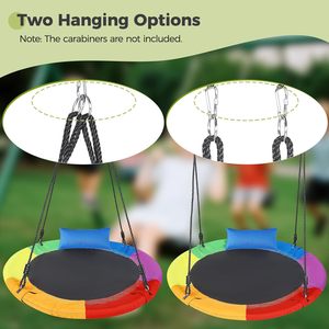 Balançoire suspendue, charge maximale <span class=keywords><strong>300</strong></span> <span class=keywords><strong>kg</strong></span> avec coussin, réglable, intérieur et extérieur, pour enfants et adultes (100 cm) - Product Image 2