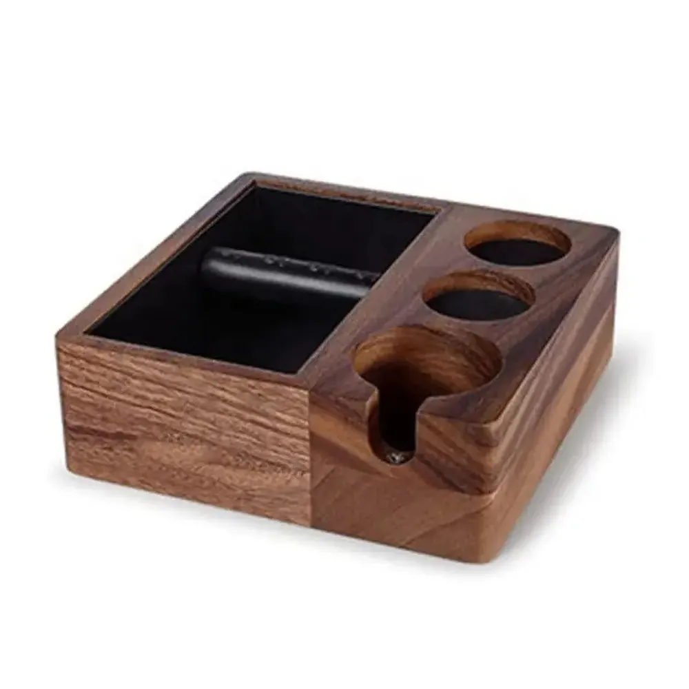 Espresso Coffee Tamper Holder Walnut Wood Coffee Tamper Base Tamping Station