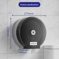 Boîte à papier toilette murale transparente en plastique étanche avec support pour rouleau de papier de grande taille et distributeur de mouchoirs à déchirure manuelle pour salle de bain