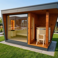 Sauna extérieur de luxe en bois pour jardin, hôtel, spa, projet hôtelier, sauna traditionnel électrique pour 6 personnes