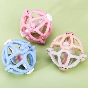 Trẻ Em Chew Silicone Mọc Răng Âm Nhạc Bóng Trẻ Em Bằng Gỗ Vòng Cảm Giác Xếp Chồng Rattles Đồ Chơi Silicone Teethers Cho Trẻ Sơ Sinh - Product Image 6