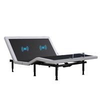 Cadre de lit métallique ergonomique moderne, pleine taille, extensible et réglable, avec télécommande sans fil, inclinaison indépendante de la tête et des pieds, pliable
